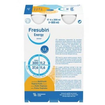 Fresubin Energy okus tropski sadeži, 4 x 200 ml
