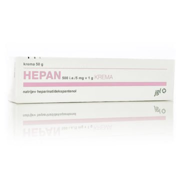Hepan 500 i.e. na 5 mg v 1g krema, 50 g
