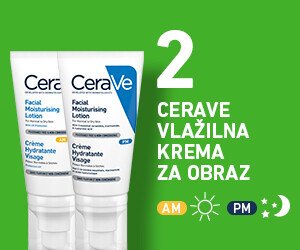 Priporočena uporaba CeraVe emulzije za prhanje v kombinaciji s CeraVe vlažilno nego za obraz in telo