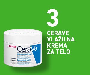 Priporočena uporaba CeraVe emulzije za prhanje v kombinaciji s CeraVe vlažilno nego za obraz in telo
