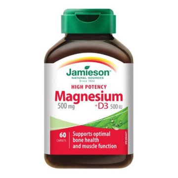 Jamieson Magnezij 500 mg + D3, 60 kapsula