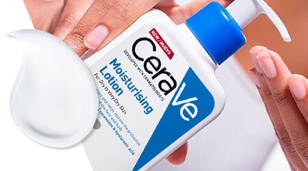Lahka mlečna tekstura CeraVe vlažilnega losjona za telo