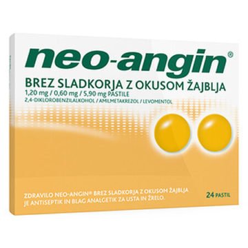 Neo-angin pastile brez sladkorja z okusom žajblja 1,20 mg na 0,60 mg na 5,90 mg, 24 pastil