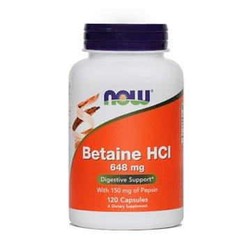 Now Betaine HCL kapsule, 120 kapsul