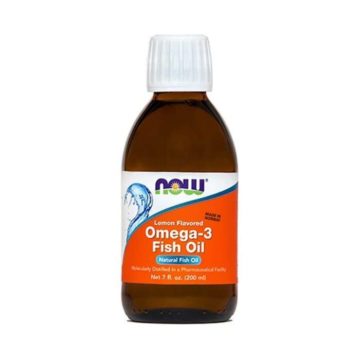 Now Omega-3 ribje olje z okusom limone, 200 ml