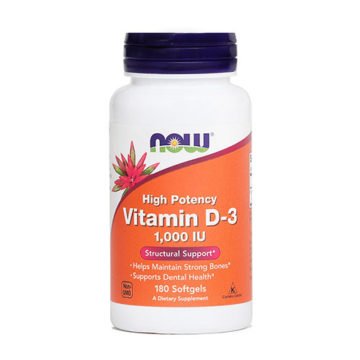 Now vitamin D-3 25 mcg kapsule, 180 kapsul