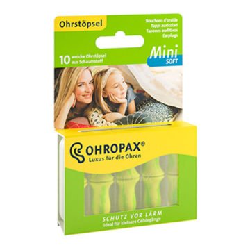 Ohropax Soft Mini čepki za ušesa, 10 čepkov
