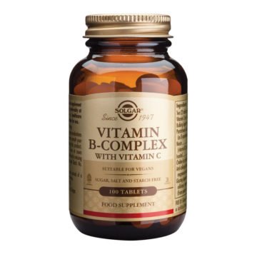 Solgar B kompleks z vitaminom C, 100 tablet