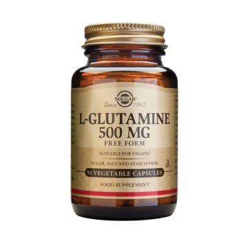 Solgar L-glutamin 500 mg, 50 rastlinskih kapsul