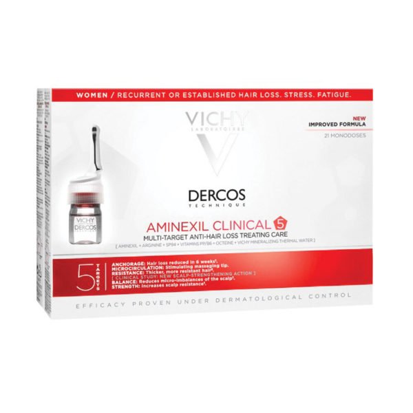 Vichy Dercos Aminexil Clinical 5 ampule proti izpadanju las za ženske, 21 x 6 ml