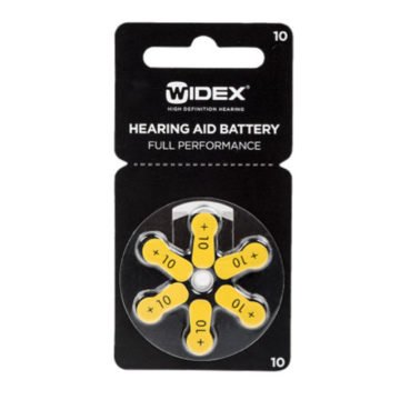 Widex baterije za slušni aparat tip 10 rumene, 6 kom